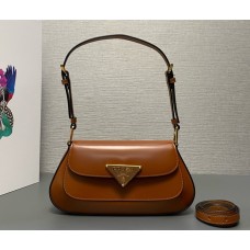 Prada Brushed leather shoulder bag PD1BD345-caramel