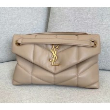 Saint Laurent LOULOU PUFFER Small bag in quilted lambskin YSL577476A-tan