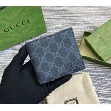 Gucci leather interior bi-fold wallet GUW768243-black-wine