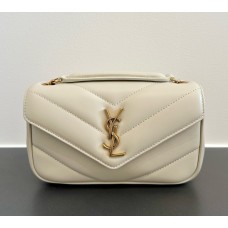 Saint Laurent LOULOU MINI in lambskin YSL821749-cream