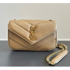 Saint Laurent LOULOU MINI in lambskin YSL821749-tan