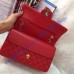Chanel Small Classic Flap Bag in Red Lambskin with golden hardware