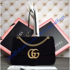Gucci Medium GG Marmont Black velvet shoulder bag Gucci Medium GG Marmont Black velvet shoulder bag