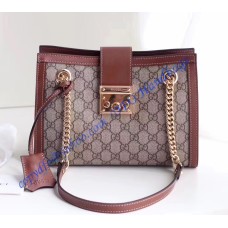 Padlock small GG shoulder bag Brown