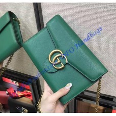 Gucci GG Marmont Green Leather Mini Chain Bag
