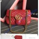 Gucci Mini GG Marmont Matelasse Shoulder Bag Red