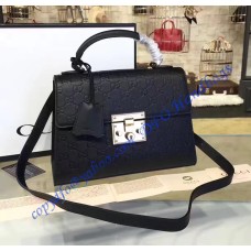 Gucci Padlock Black Signature Leather Top Handle Bag Gucci Padlock Black Signature Leather Top Handle Bag