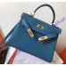 Kelly 32cm in Blue Jean Togo Leather Golden Hardware