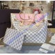 Louis Vuitton Damier Azur Neverfull MM with Pink Lining N41605