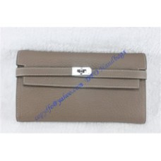 Hermes Kelly Long Wallet HW708 gray