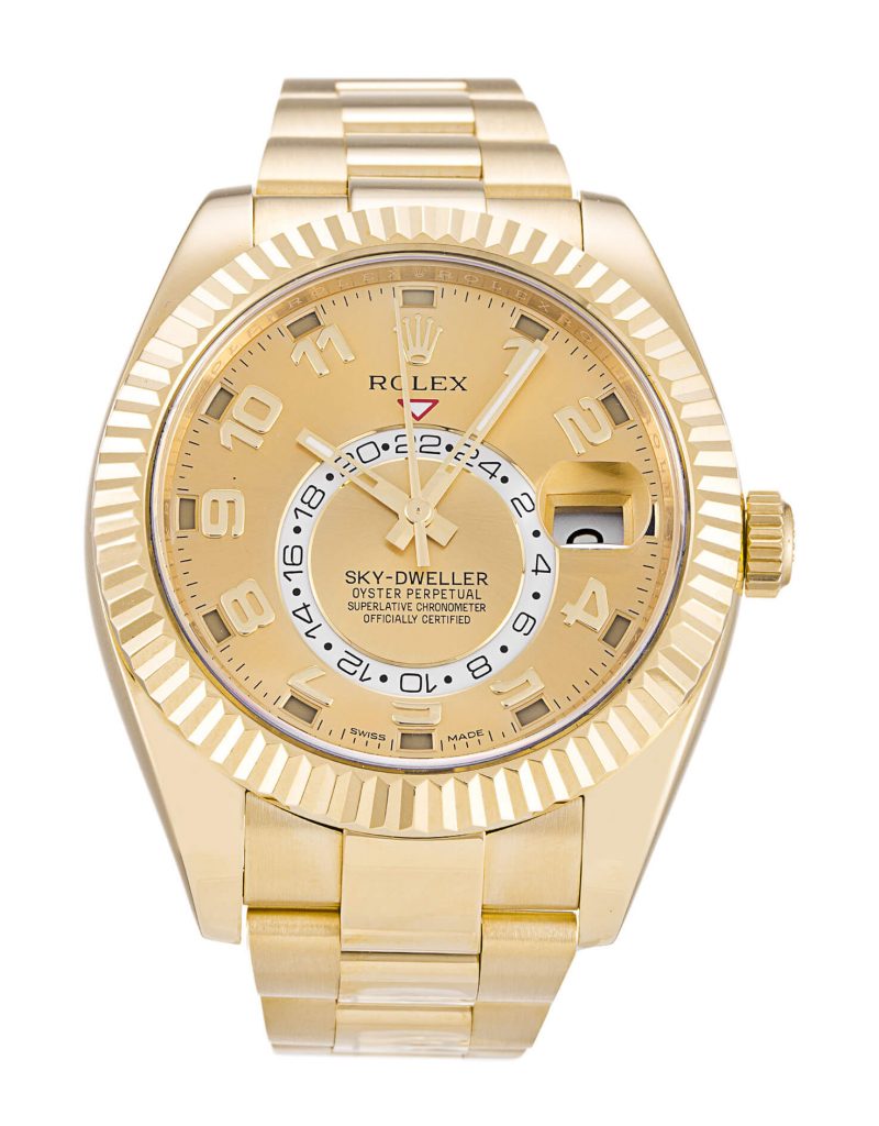 Fake Rolex Sky-Dweller 326938 42mm Champagne Dial