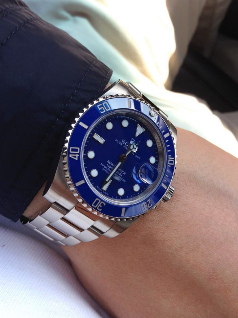 Top Rolex Submariner 116619LB “Smurf” Blue Ceramic White Gold3