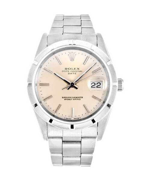 Replica Rolex Oyster Perpetual Date 15210 34mm Silver Dial